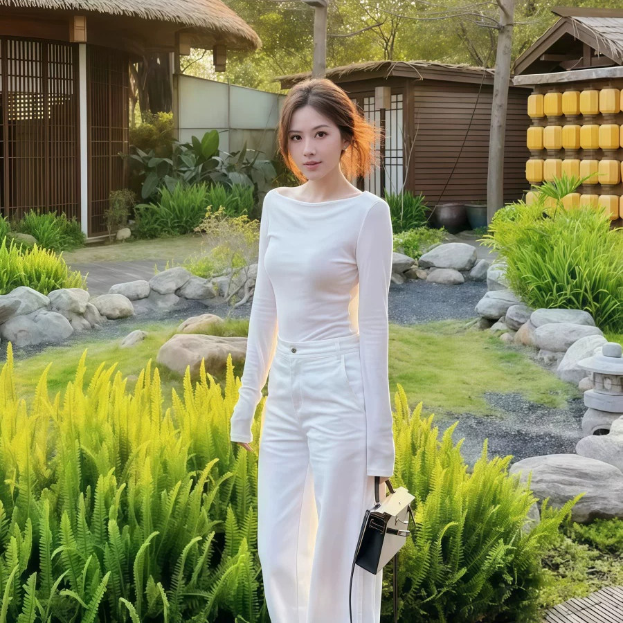 设计感套装白色上衣女秋季新款小个子裤子轻熟淡人高知一整套穿搭
