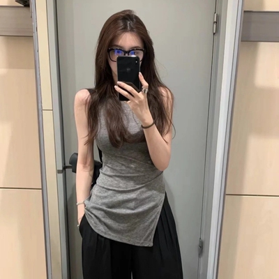 VKSOD无袖开叉背心松弛感长裤女
