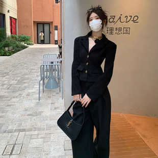 小香风套装御姐气质职业装通勤穿搭秋冬加厚小西装外套阔腿裤女
