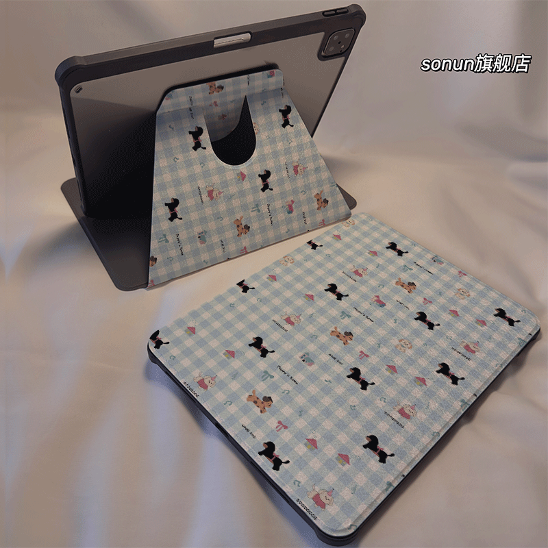 倚琪 蓝格小狗2025新款小米平板8保护壳适用11英寸红米pad7带笔槽旋转电脑pro6透明卡通12.4寸7Spro硅胶套