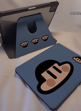 倚琪 小新头像2025新款iPad10/9保护壳适用苹果air5/4/3透明8旋转10.2卡通Pro12.9/13亚克力mini7平板硅胶套6