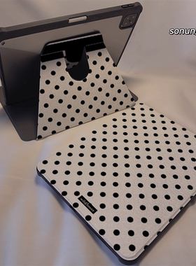 倚琪 黑色波点2025新款matepad12保护壳适用华为matepad air2透明7荣耀平板V9pro带旋转V8卡通magic硅胶套se6