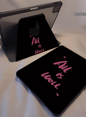 倚琪 玫红字母2025新款小米平板8保护壳适用11英寸红米pad7带笔槽旋转电脑pro6透明卡通12.4寸7Spro硅胶套