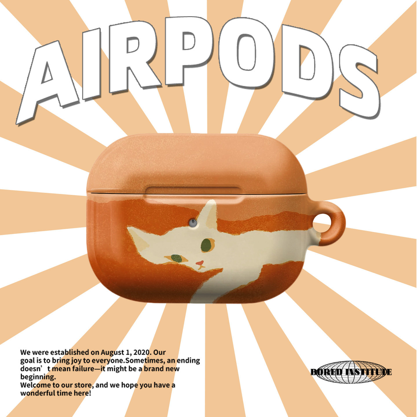 简约慵懒猫咪适用于苹果AirPodsPro3苹果无线蓝牙耳机airpods4/3二代pro时尚韩国菲林保护套2保护壳个性小众