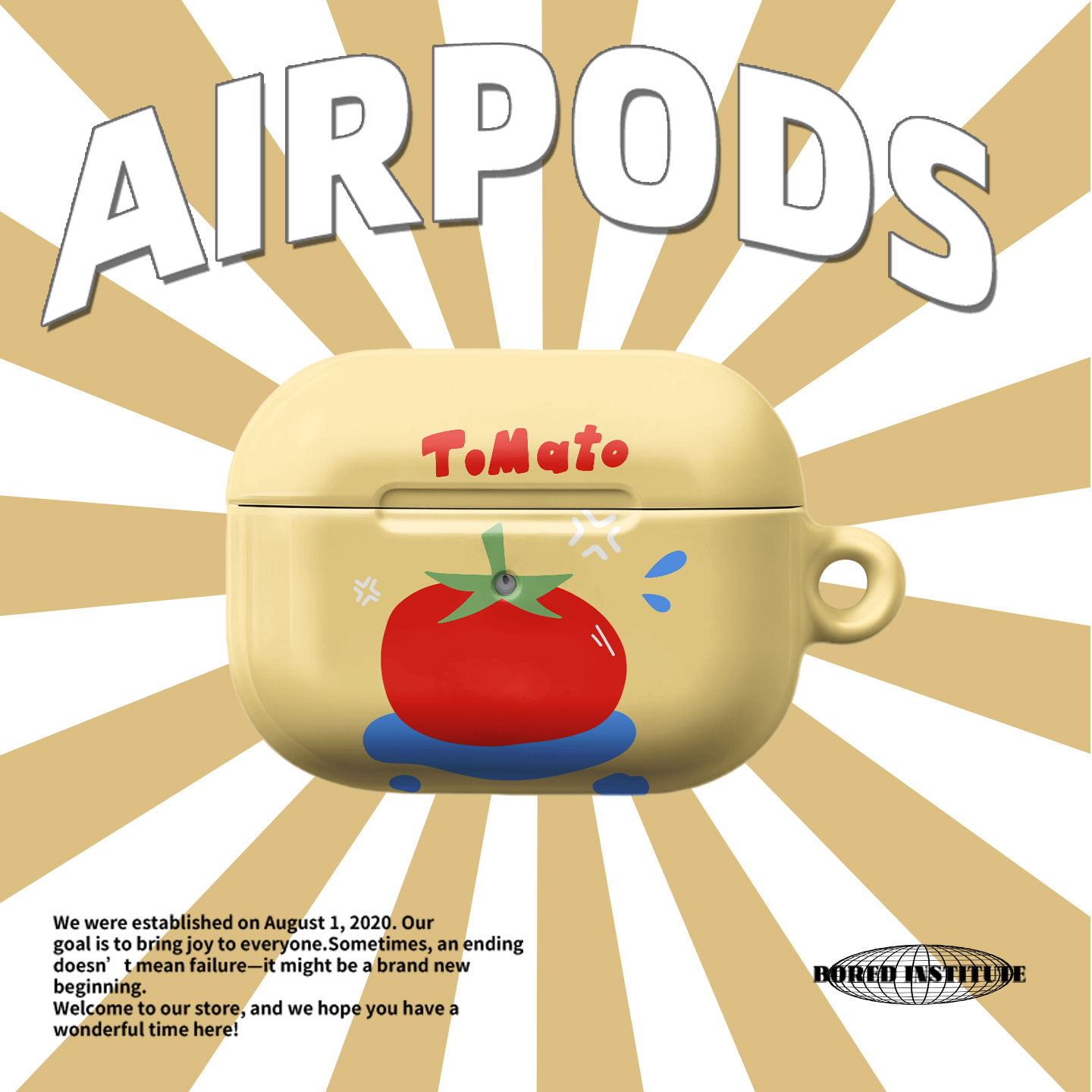 原创西红柿适用于airpods4/3苹果耳机airpods3pro高级感简约韩国进口菲林保护套airpods4 pro2/1壳个性卡通