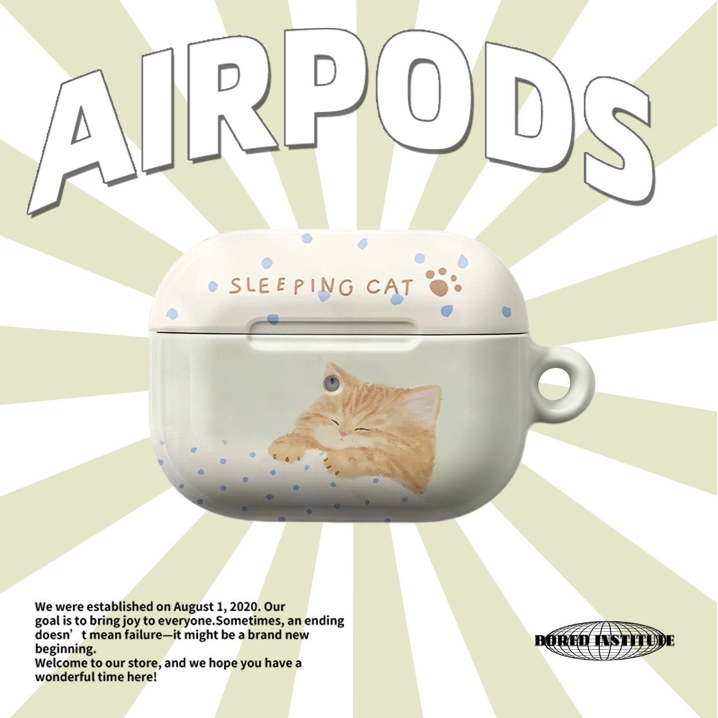 简约慵懒猫咪适用于苹果AirPodsPro3苹果无线蓝牙耳机airpods4/3二代pro时尚韩国菲林保护套2保护壳个性小众