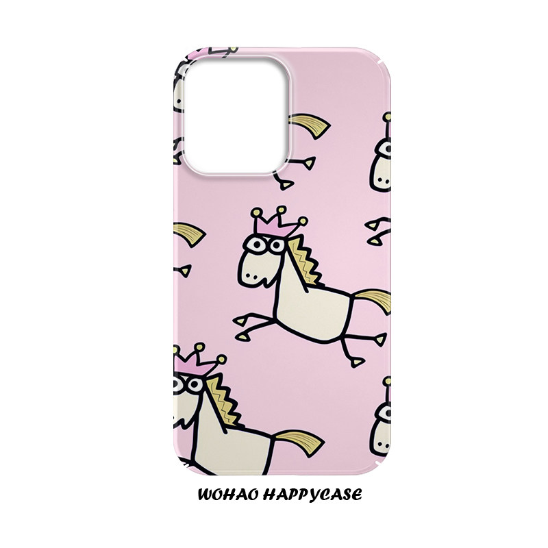 趣味粉底小马适用于苹果17promax手机壳16创意iPhone14小米15可爱12/13磨砂华为P70pro保护套防摔荣耀magic7