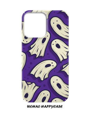 欧美个性紫色幽灵适用于苹果15手机壳14pro创意iPhone13高级12艺术磨砂华为mate60pro/P70pro全包防摔小米14