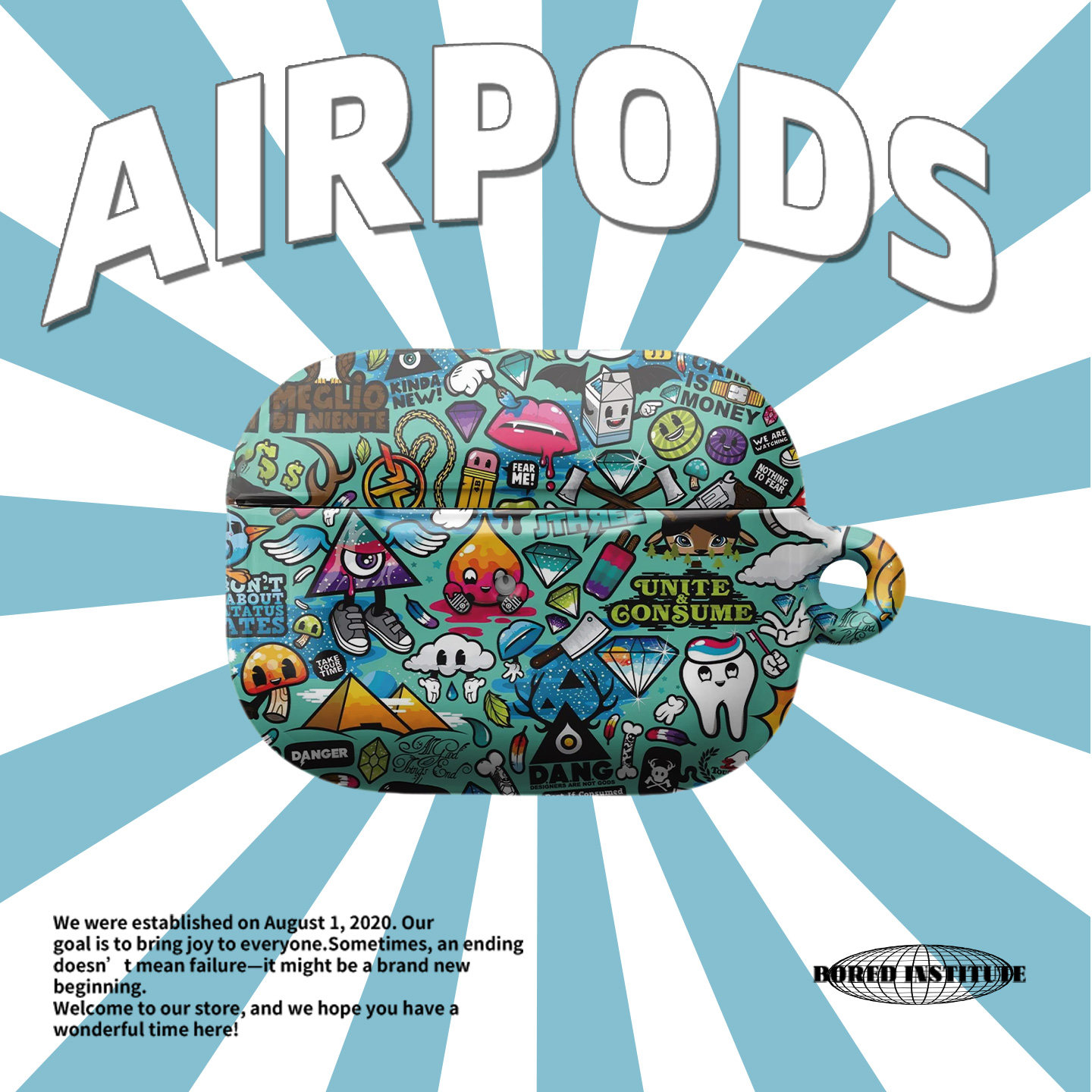 卡通个性冰火人小众适用于airpods1/2苹果蓝牙耳机高级感简约韩国进口菲林保护套airpods4潮流airpods3pro