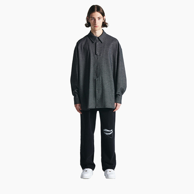 SS-XWR日系港风格子衬衫男痞帅高级感百搭长袖衬衣宽松上衣外套