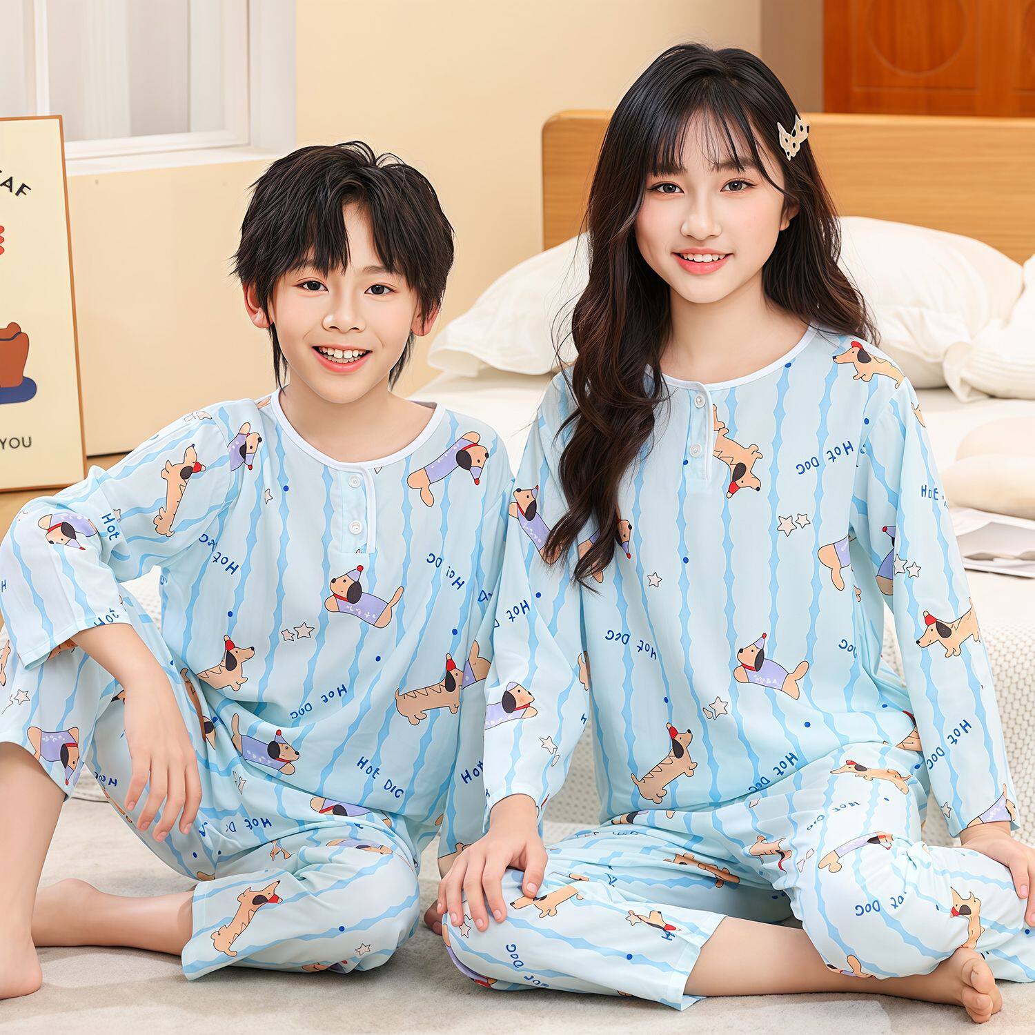 亲子~母子母女儿童睡衣家居套装