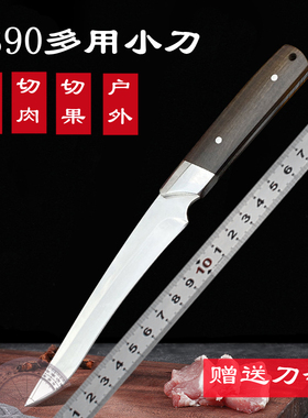 M390粉末钢多用小直刀吃肉切肉切水果剔骨刀户外露营便携多功能刀