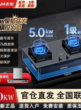 老板37B7X大火力燃气灶炉煤气灶双灶家用厨房台式嵌入式52B5N