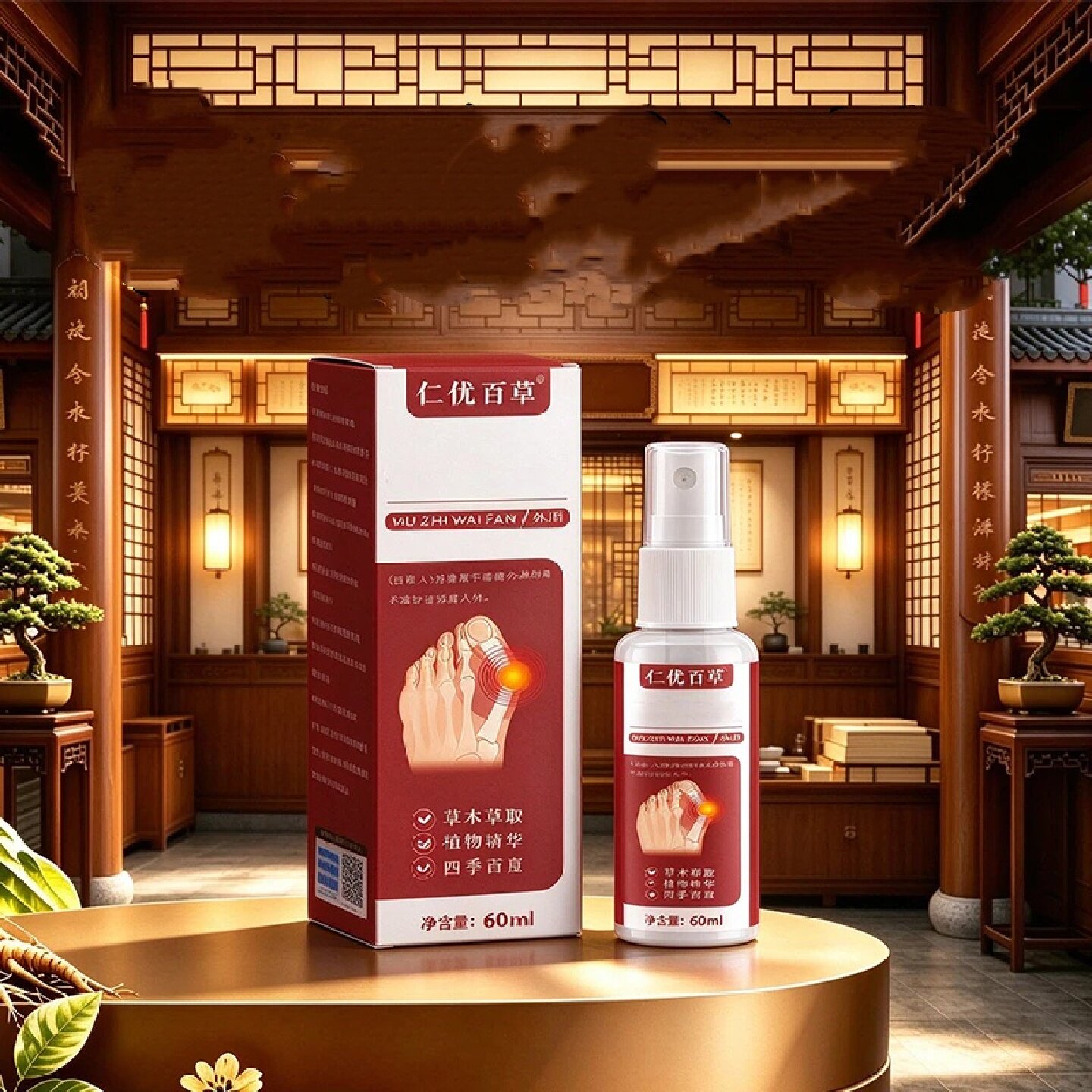 仁优百草拇指外翻喷雾草本植萃温和呵护舒缓不刺激皮肤外用护理