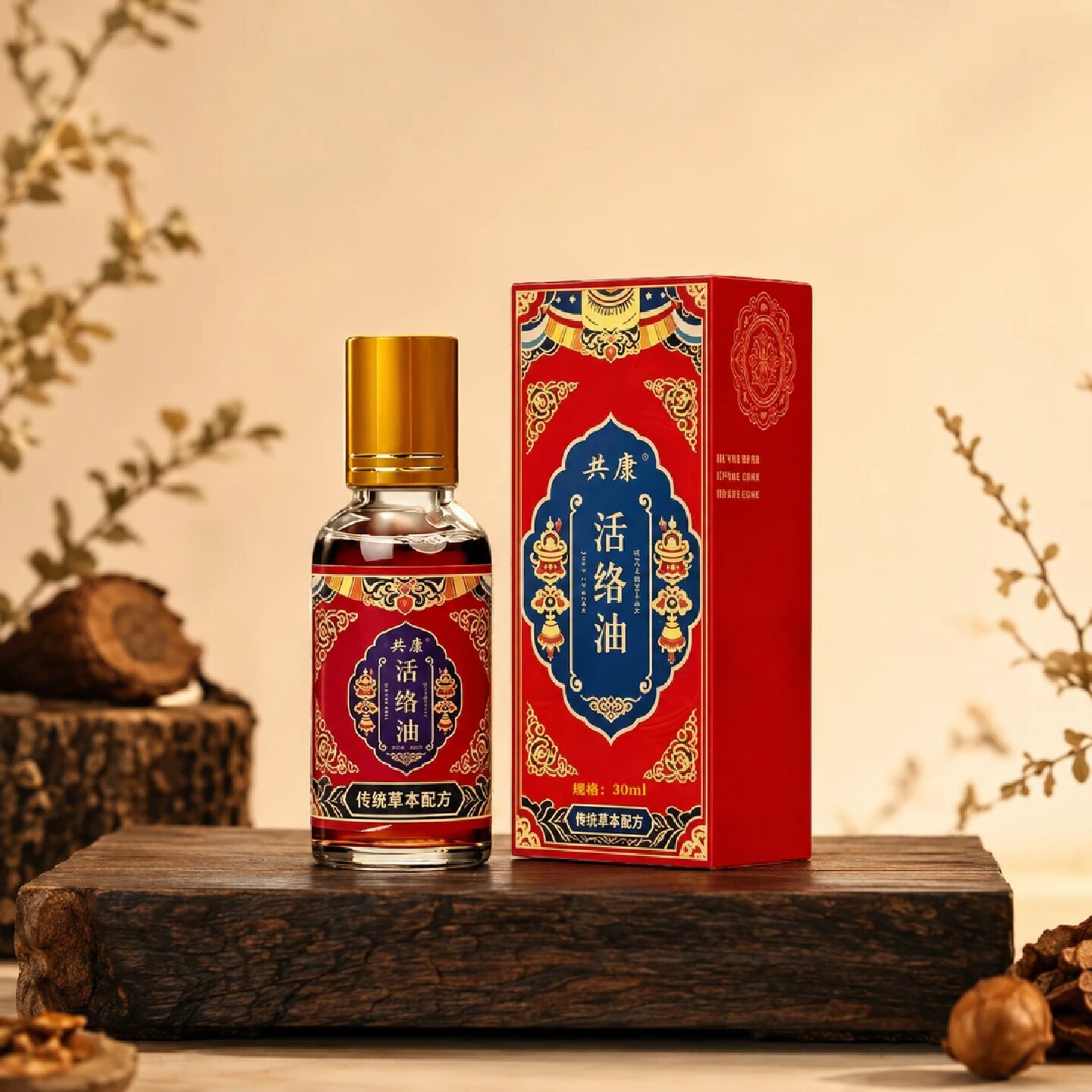 共康活络油颈肩腰椎膝盖关节草本配方艾灸液透骨液手腕都适用精油