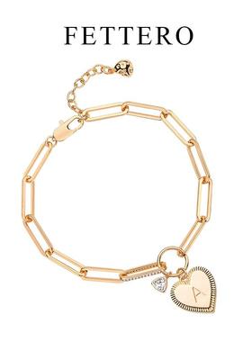 fettero 铜合金手链 【桃心字母手链】高定设计时尚个性ins风饰品