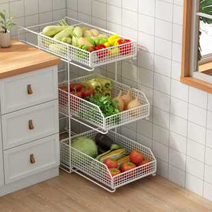 厨房菜篮子置物架放菜多层落地台面蔬菜收纳筐多功能储菜神器抽拉