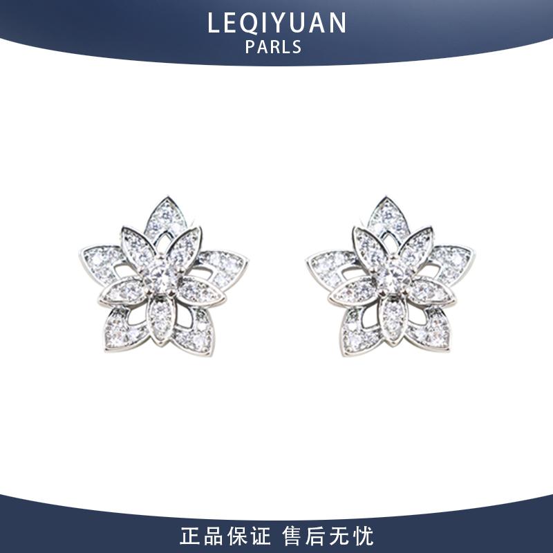 星星雪花耳钉女满钻法式原创设计