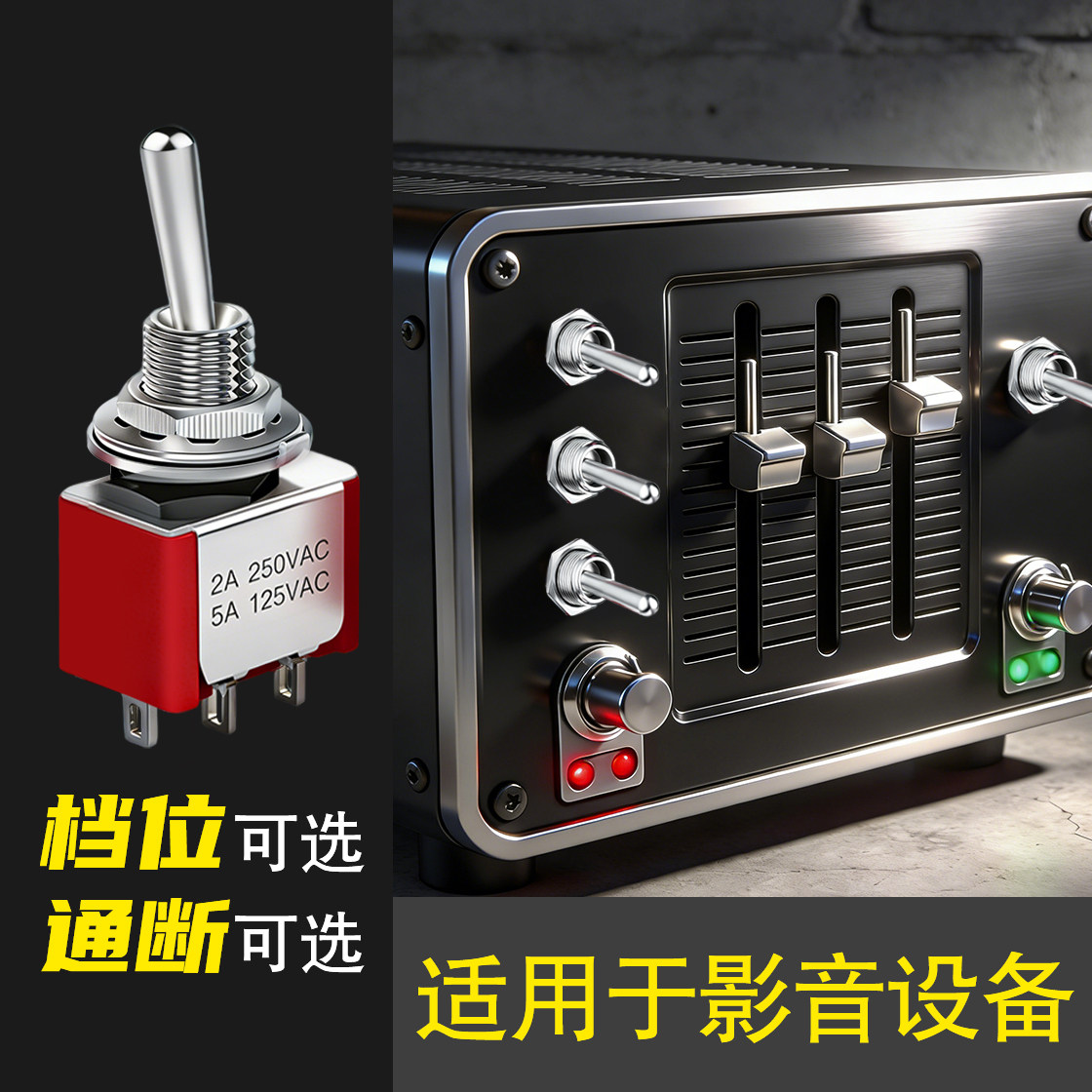 钮子开关6mm微型影音音响吉他电源通断开关模式切换信号控制拨杆