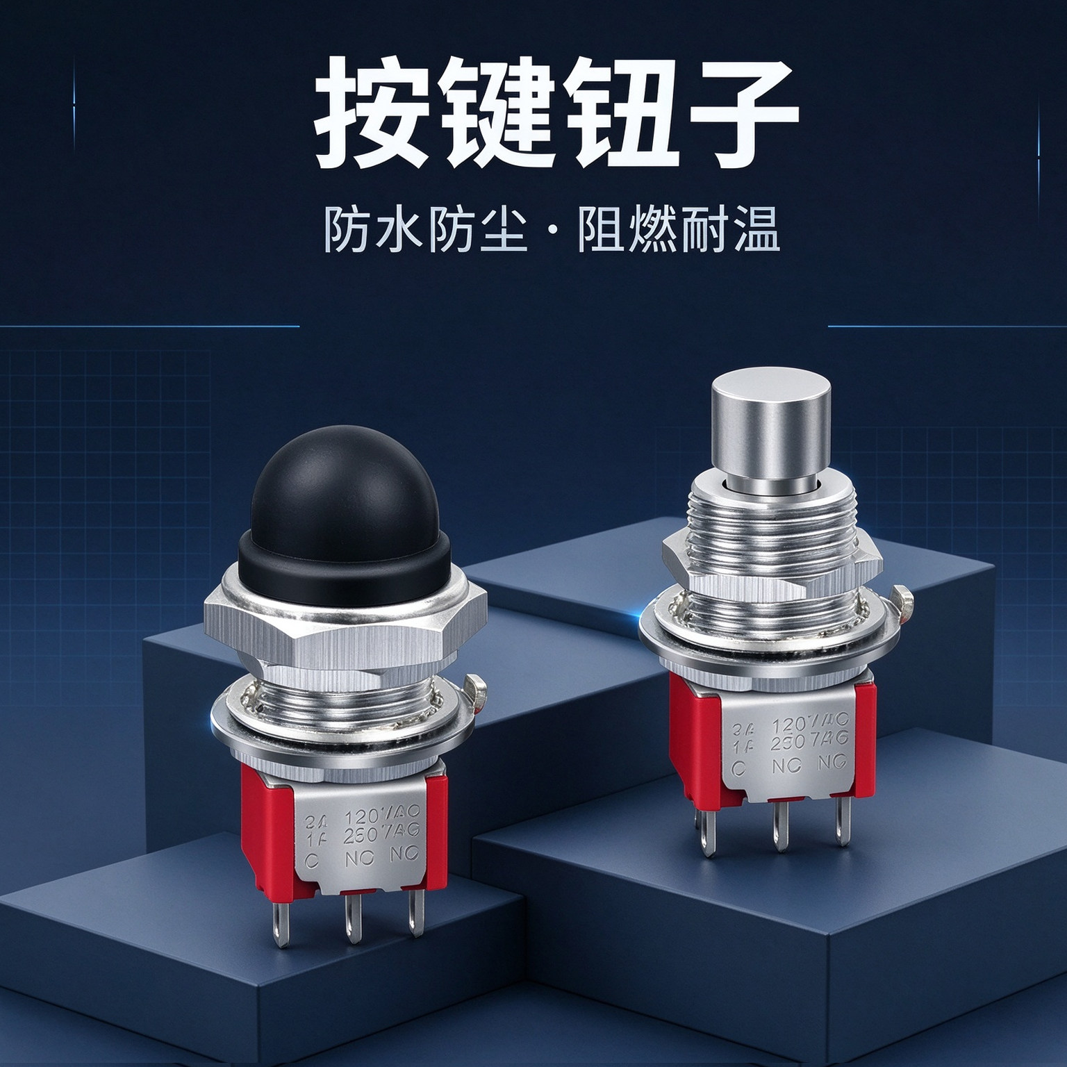 阔森12mm按键钮子开关图片