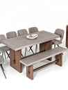 侘寂风实木创意餐桌小户型做旧长桌简约复古轻奢长条桌办公会议桌