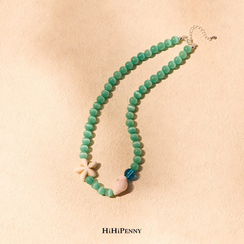 HiHipenny/猫眼海螺项链海星铜镀银仙女风ins海洋配饰
