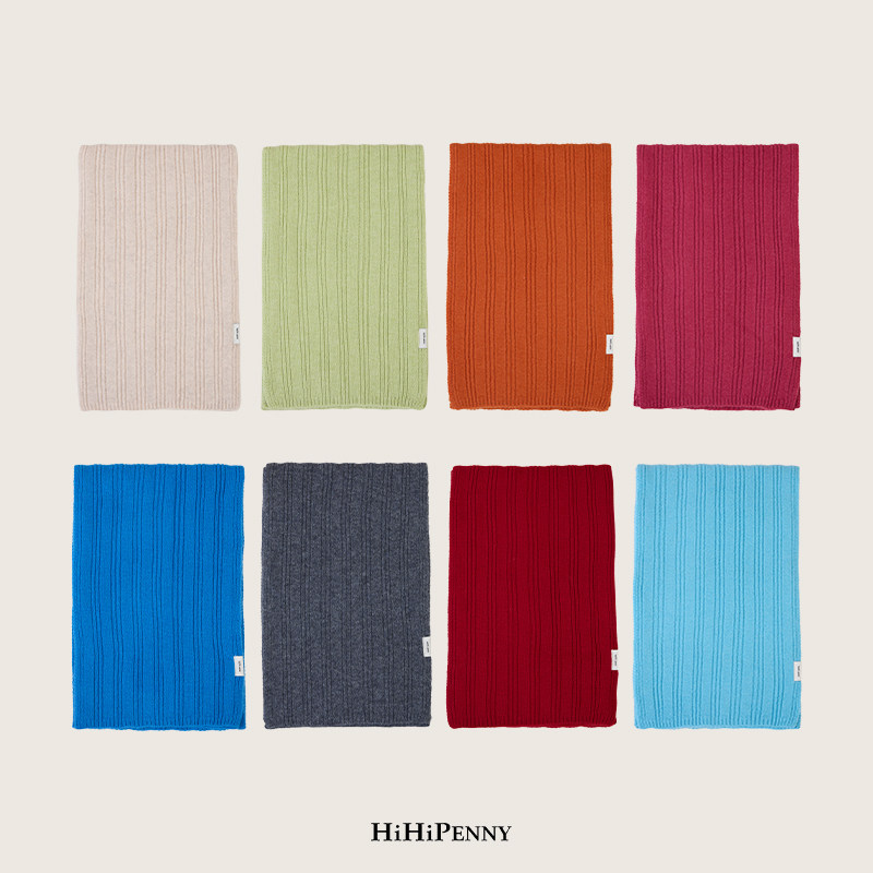 HiHipenny/“基础的力量” 100%纯羊毛坑条针织围巾
