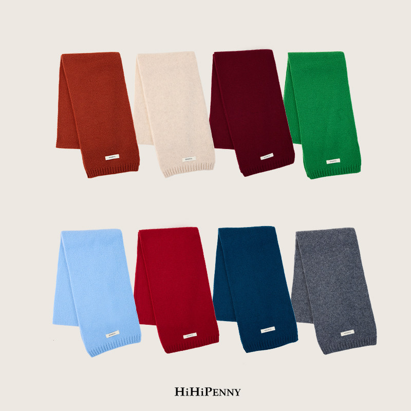 HiHipenny/基础款的力量100%纯羊毛围巾纯色百搭围脖
