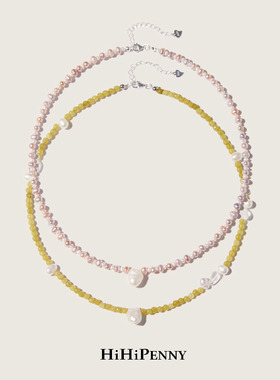 HiHipenny/温暖壁炉人鱼泪白天然淡水巴洛克珍珠项链紫色珍珠颈链