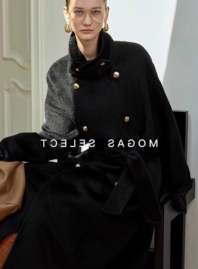 【现货】百搭款进口苏力大衣篙奢羊驼羊毛束腰修身毛呢外套女冬款