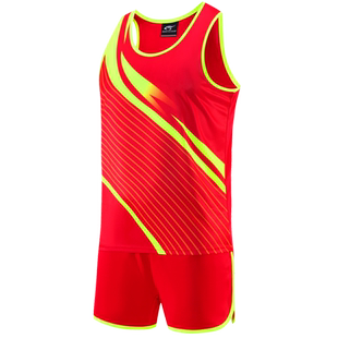 儿童专业比赛田径服马拉松服背心运动服装短袖队服跑步训练服定制