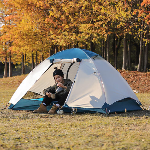 狼行者双层帐篷手搭铝杆防暴雨