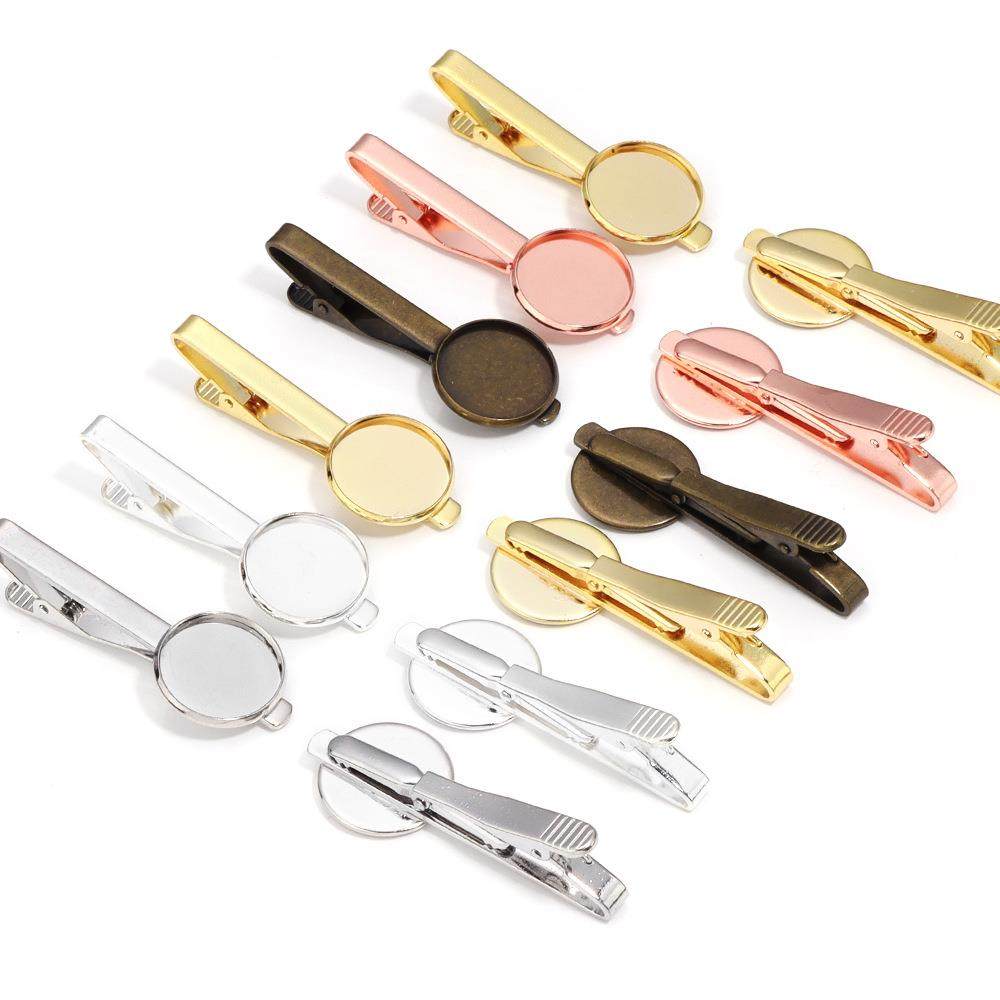 跨境热销一对/包 铜挂镀色领带夹托盘 手工DIY饰品半成品配件