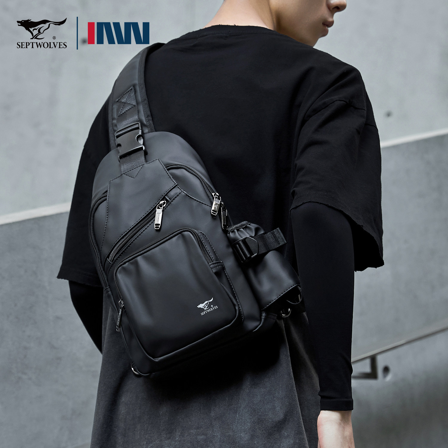 七匹狼大容量胸包男斜挎包机能风骑行包新款潮流单肩包多功能背包,箱包皮具/热销女包/男包,胸包,淘宝优惠券,粉丝福利购,淘宝优惠卷