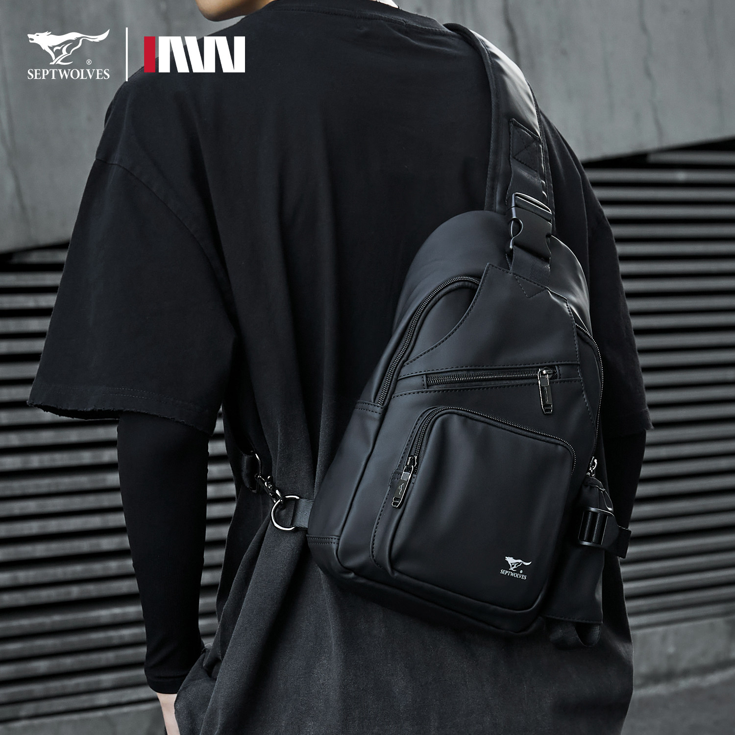 七匹狼胸包男款便携通勤商务单肩斜挎包多功能休闲运动腰包骑行包,箱包皮具/热销女包/男包,胸包,淘宝优惠券,粉丝福利购,淘宝优惠卷