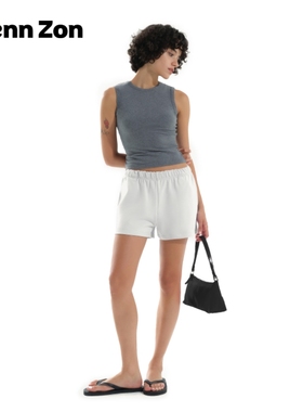 Wenn Zon纯棉空气棉工字背心 短款正肩圆领遮副乳弹力显瘦无袖