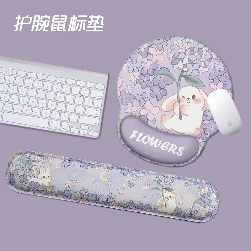 创意卡通鼠标垫护腕橡胶键盘手托可爱女生办公动漫高颜值防腱鞘炎