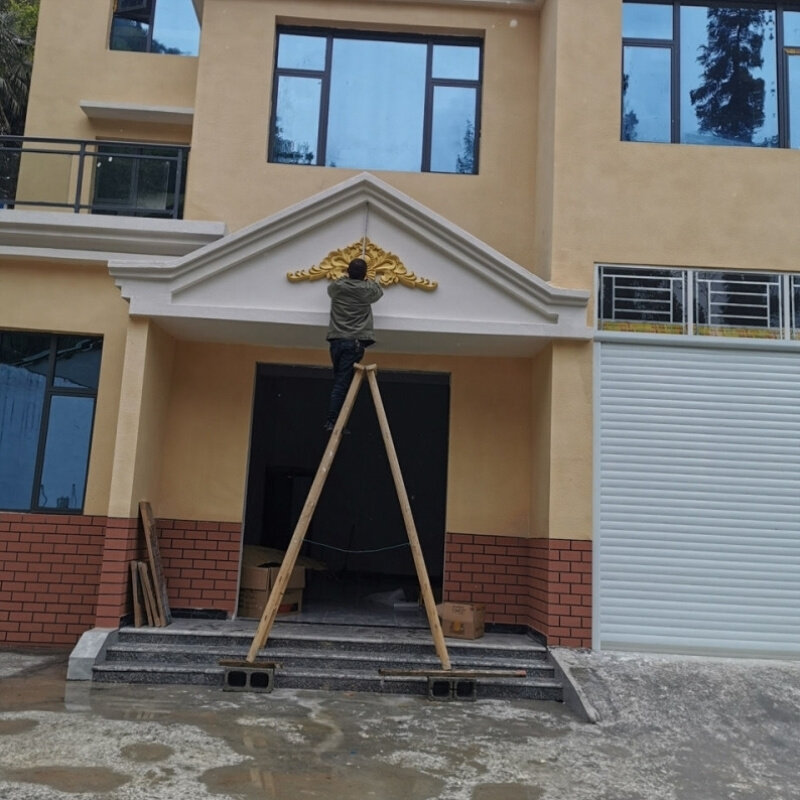 三角花eps浮雕别墅门头山花欧式外墙装饰仿砂岩农村自建房浮雕