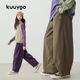 中大童秋季 新款 收褶裤 KUUYOO儿童k字母纯色休闲裤 脚宽松百搭长裤
