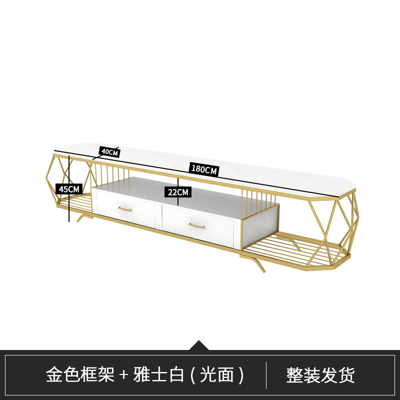 简约现代大理石电视柜钢化玻璃地柜小户型客厅组合套装储藏柜整装