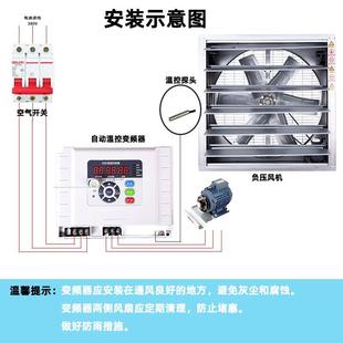 负压风机变频器控制器380V自动温控调速器温室大棚养殖1.5KW380V