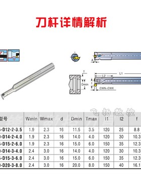 中小孔深槽双头割刀HGEPIR小孔双头切刀片GEPI2.0/2.5/3.0切槽刀