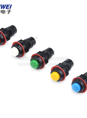 按钮开关DS-213 DS-211自锁无锁点动 黄蓝绿白黑红色  安装孔10MM