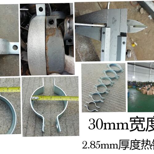 加宽加厚双面扁铁u型卡箍电线杆抱箍镀锌电杆抱箍 广告牌半圆卡
