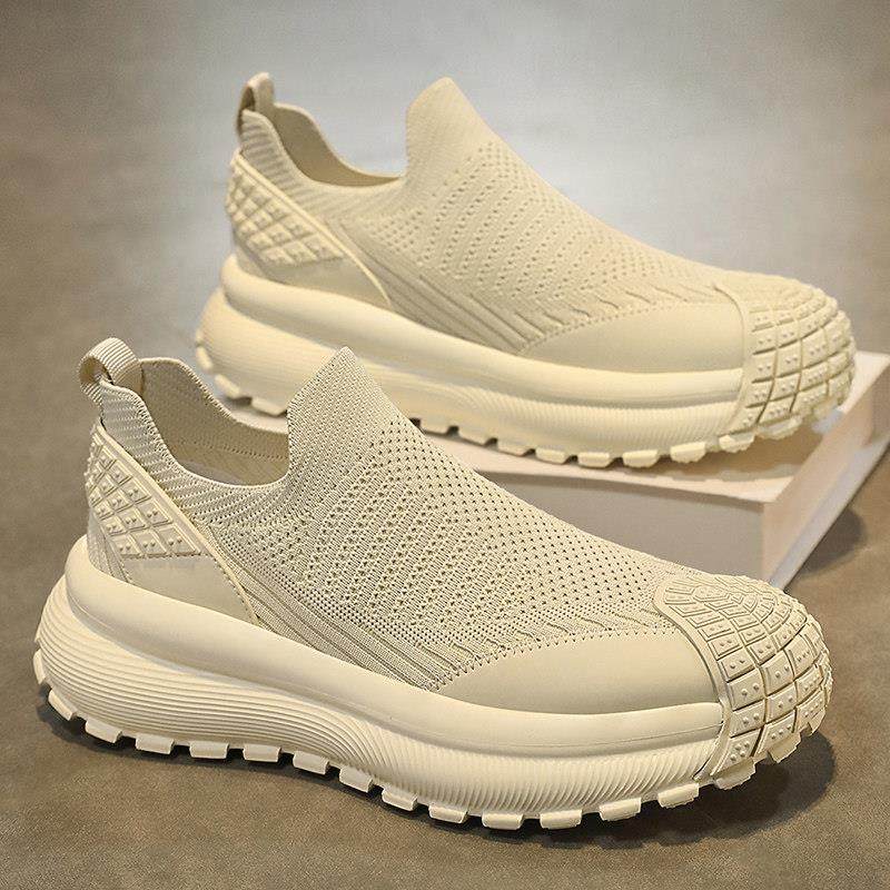 潮牌夏季飞织网面鞋老北京布鞋男款透气厚底一脚蹬户外跑步袜子鞋,流行男鞋,布鞋,淘宝优惠券,粉丝福利购,淘宝优惠卷