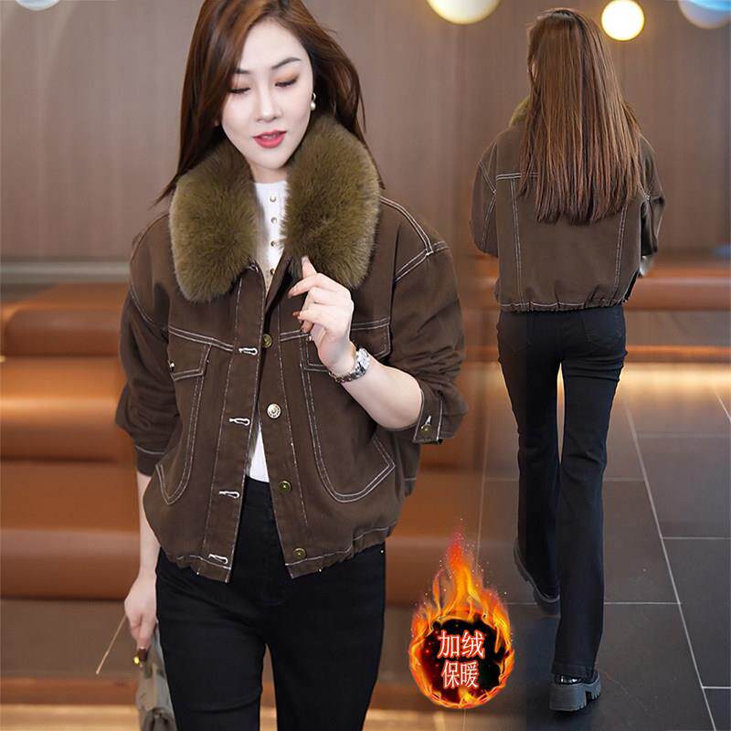 加绒派克牛仔棉服女2025年冬季新款宽松显瘦休闲百搭保暖夹克上衣