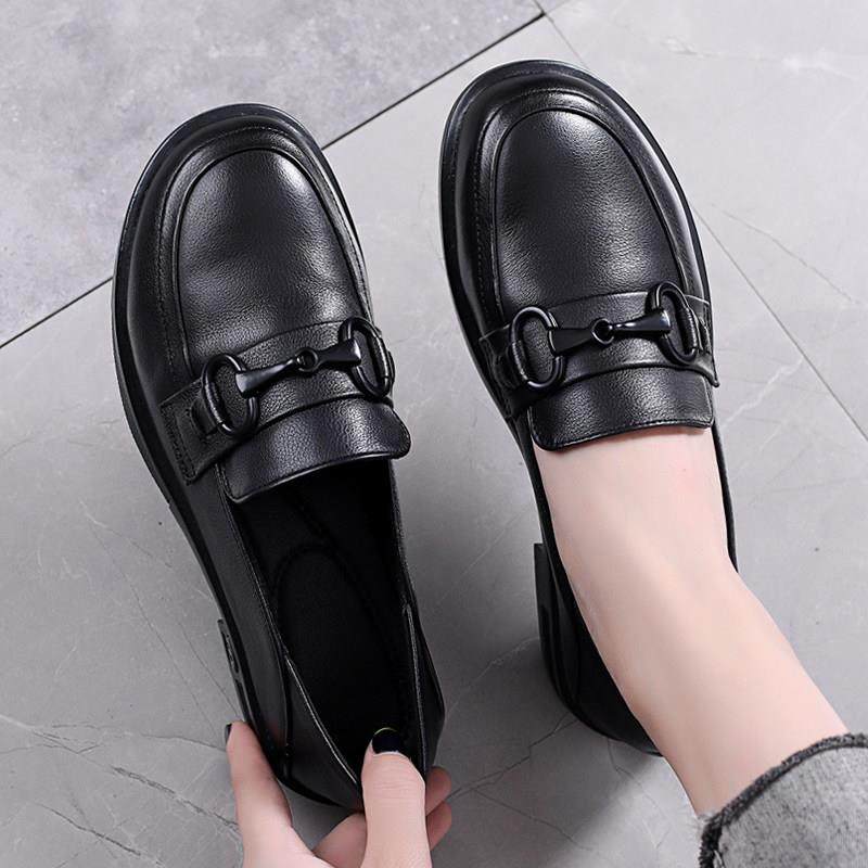 韩版潮牌2025年春秋真皮大码乐福鞋单鞋浅口平底女鞋软底妈妈鞋女,女鞋,浅口单鞋,淘宝优惠券,粉丝福利购,淘宝优惠卷