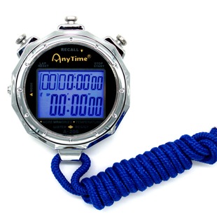 AnyTime夜光秒表！金属铁面不锈钢30道计时器！裁判训练学校跑表