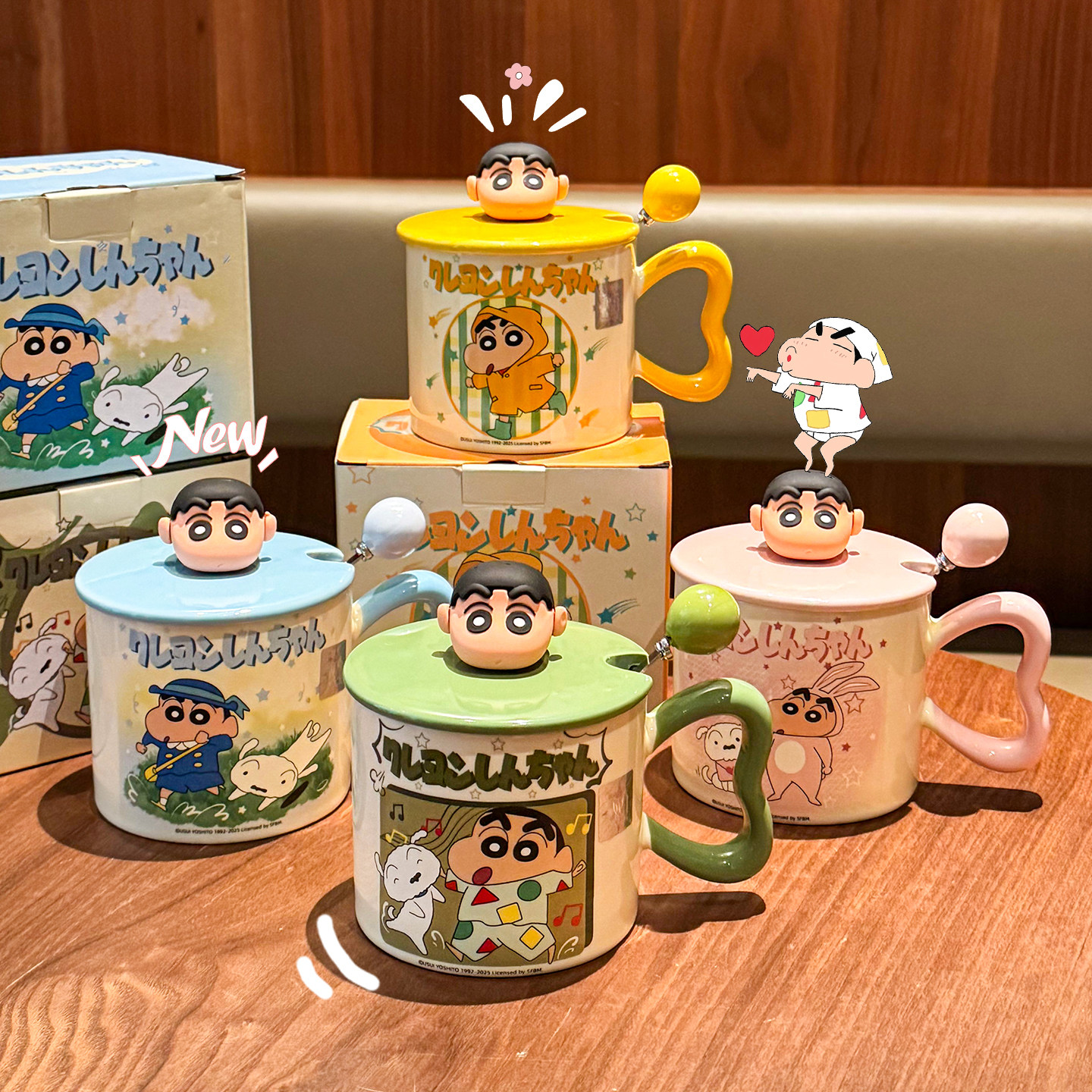 蜡笔小新可爱马克杯陶瓷2025新款家用杯子高颜值水杯办公室咖啡杯,餐饮具,马克杯,淘宝优惠券,粉丝福利购,淘宝优惠卷