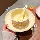 碗个人专用高颜值盘子菜盘 维尼熊陶瓷饭碗家用米饭碗特别好看